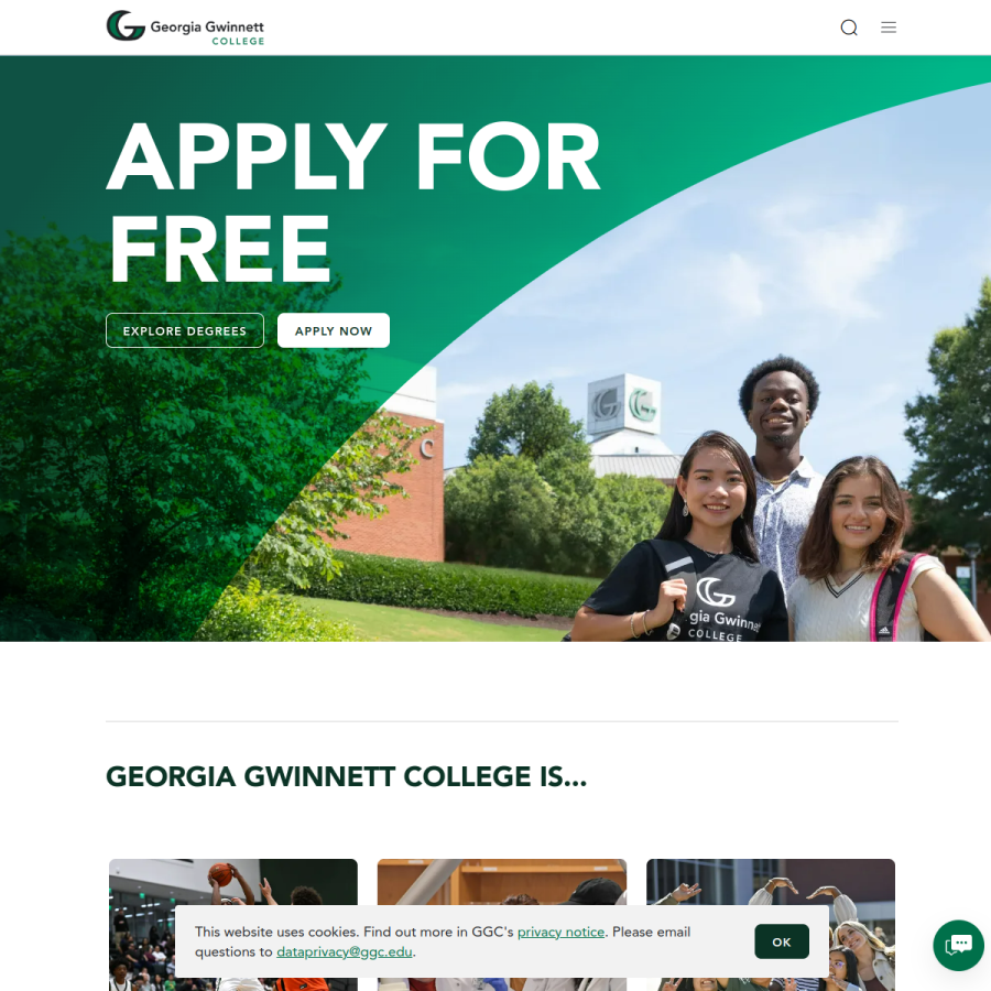 ggc.edu homepage screenshot
