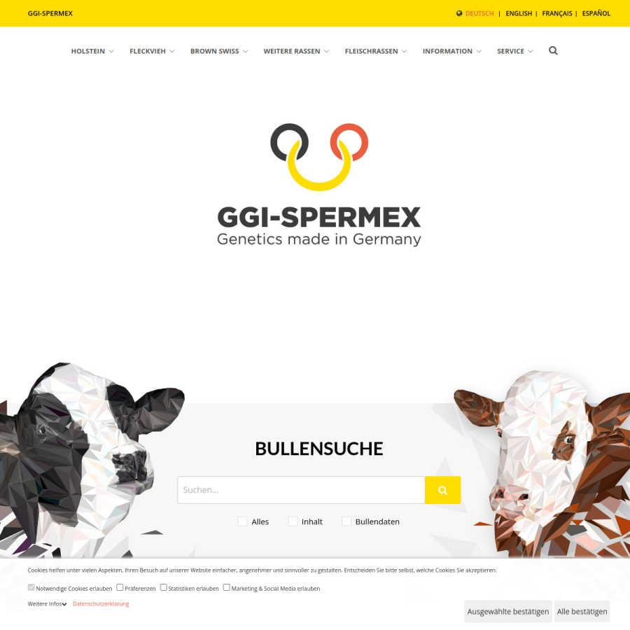 ggi-spermex.de homepage screenshot