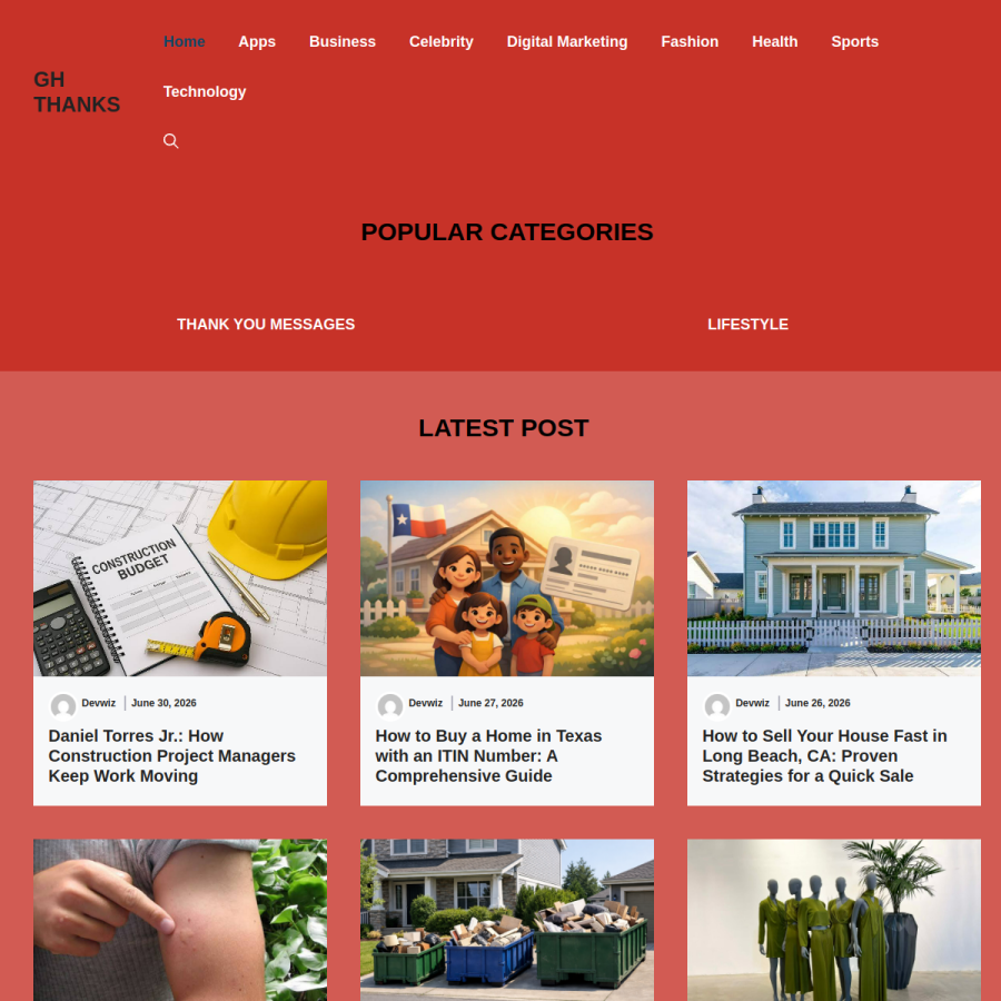 ghthanks.com homepage screenshot