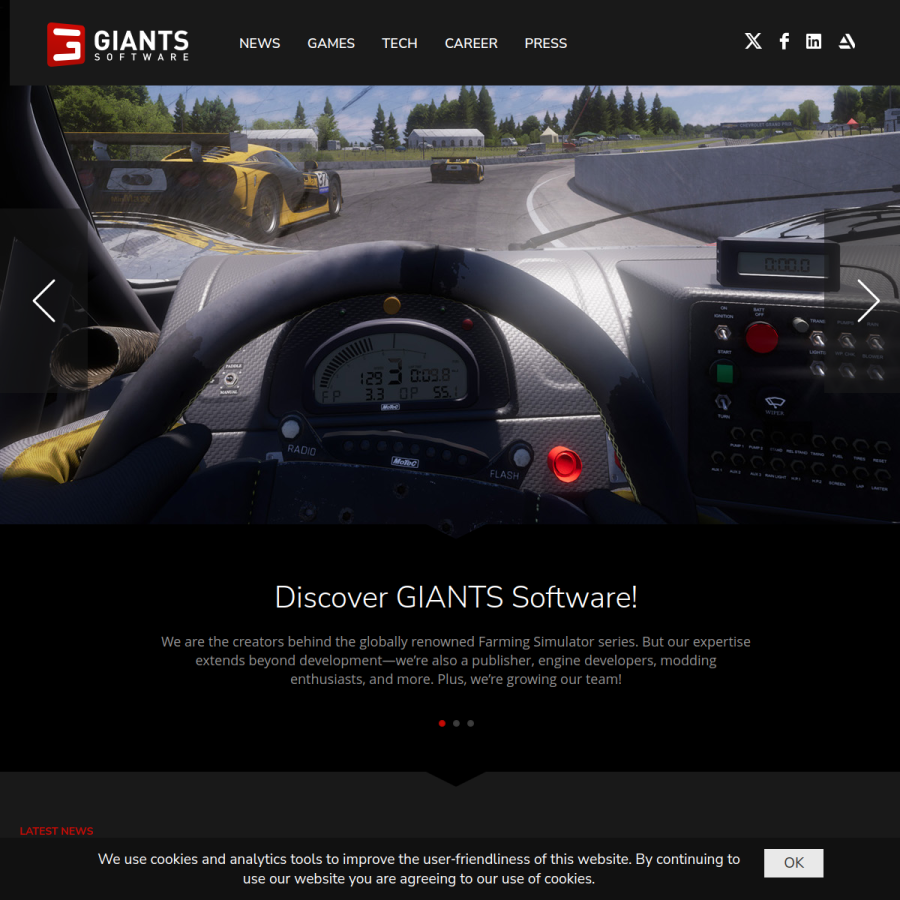 giants-software.com homepage screenshot