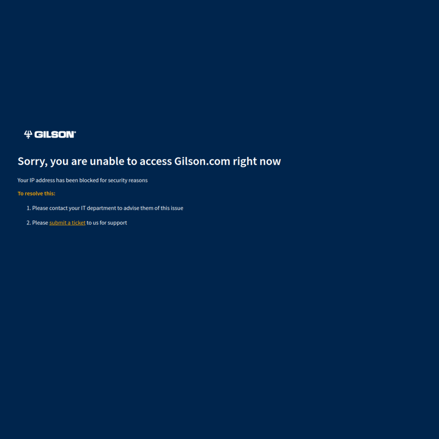 gilson.com homepage screenshot