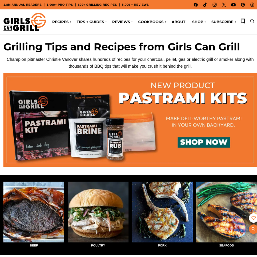 girlscangrill.com homepage screenshot