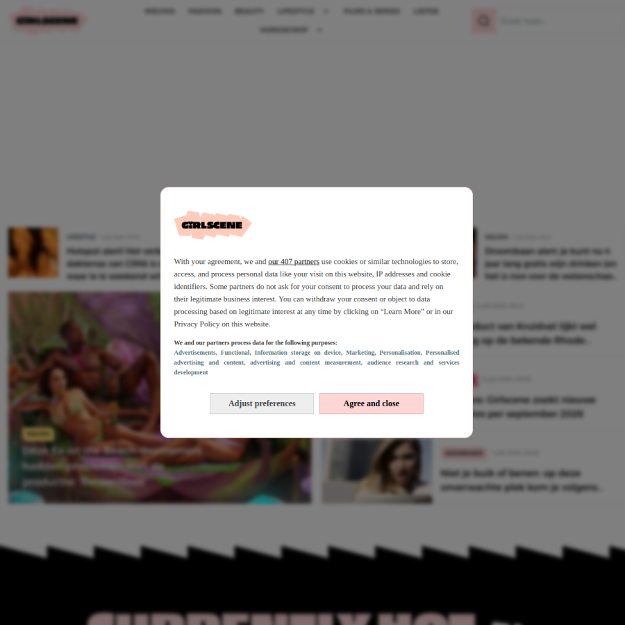 girlscene.nl homepage screenshot