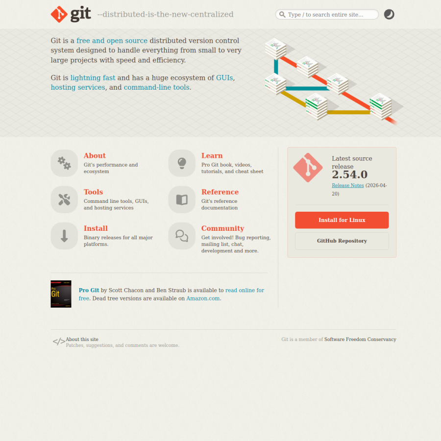 git-scm.com homepage screenshot