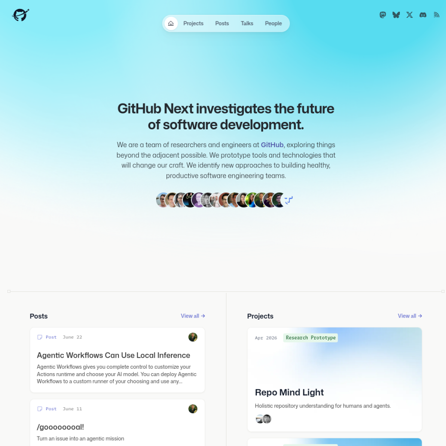 githubnext.com homepage screenshot