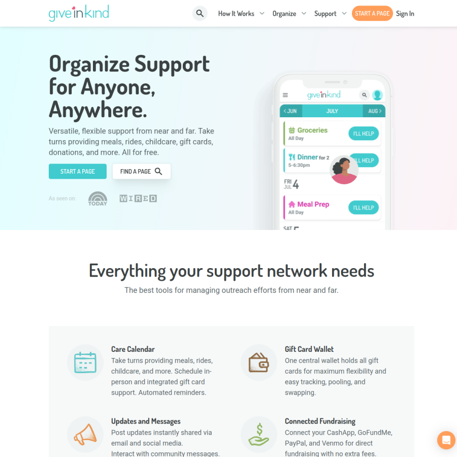 giveinkind.com homepage screenshot
