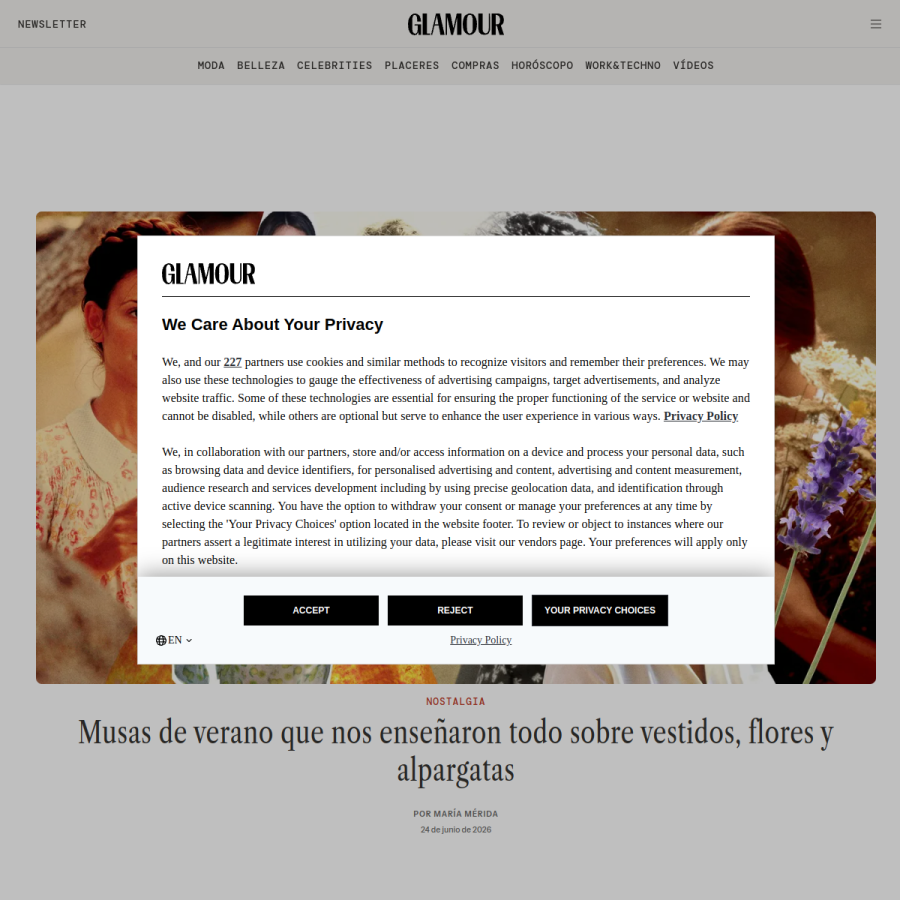 glamour.es homepage screenshot