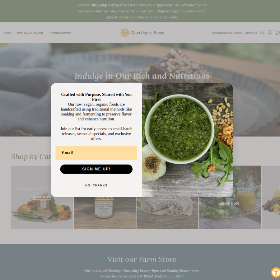 glaserorganicfarms.com homepage screenshot