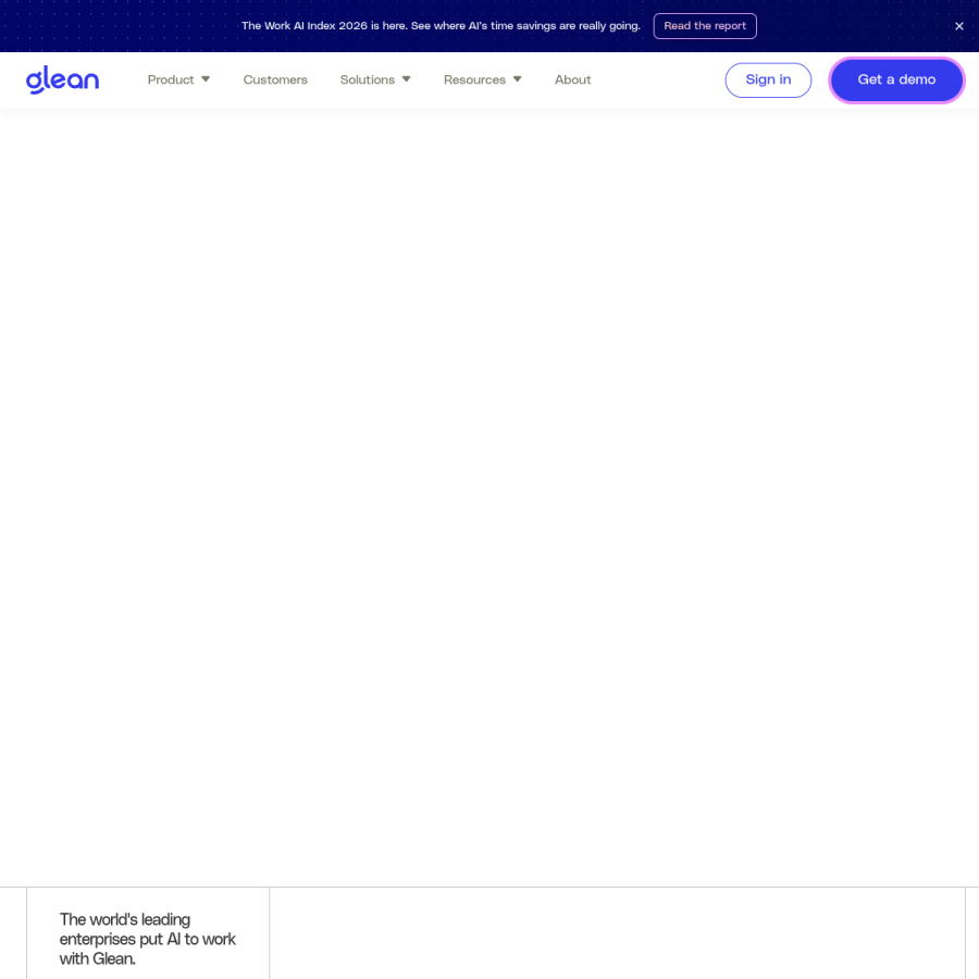 glean.com homepage screenshot