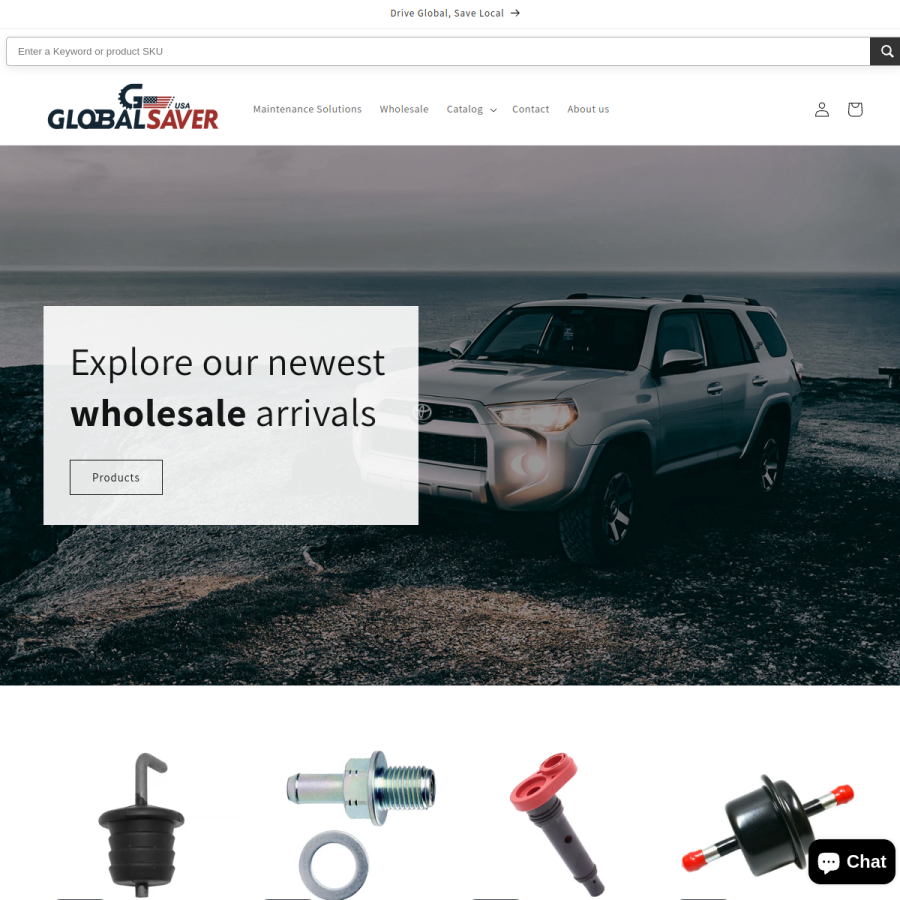 globalsautoparts.com homepage screenshot