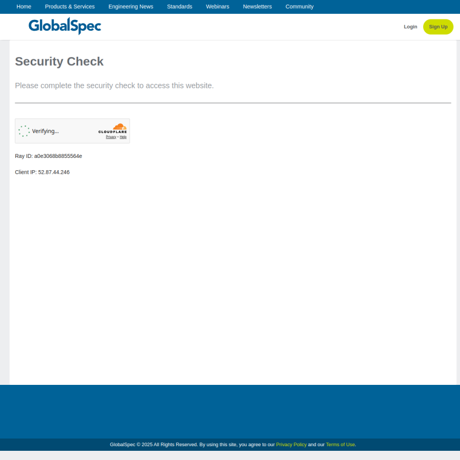 globalspec.com homepage screenshot