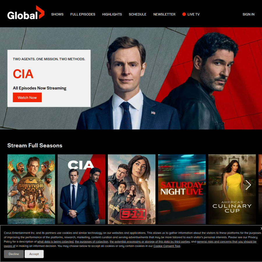 globaltv.com homepage screenshot