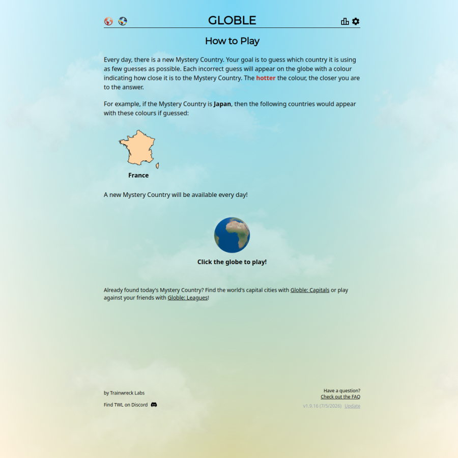 globle-game.com homepage screenshot