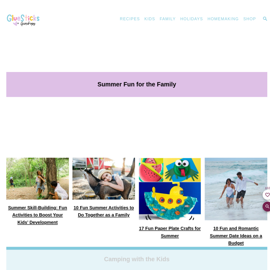 gluesticksgumdrops.com homepage screenshot