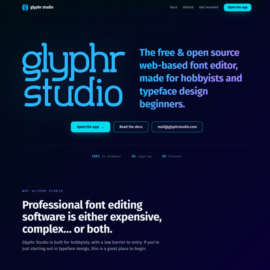 glyphrstudio.com homepage screenshot
