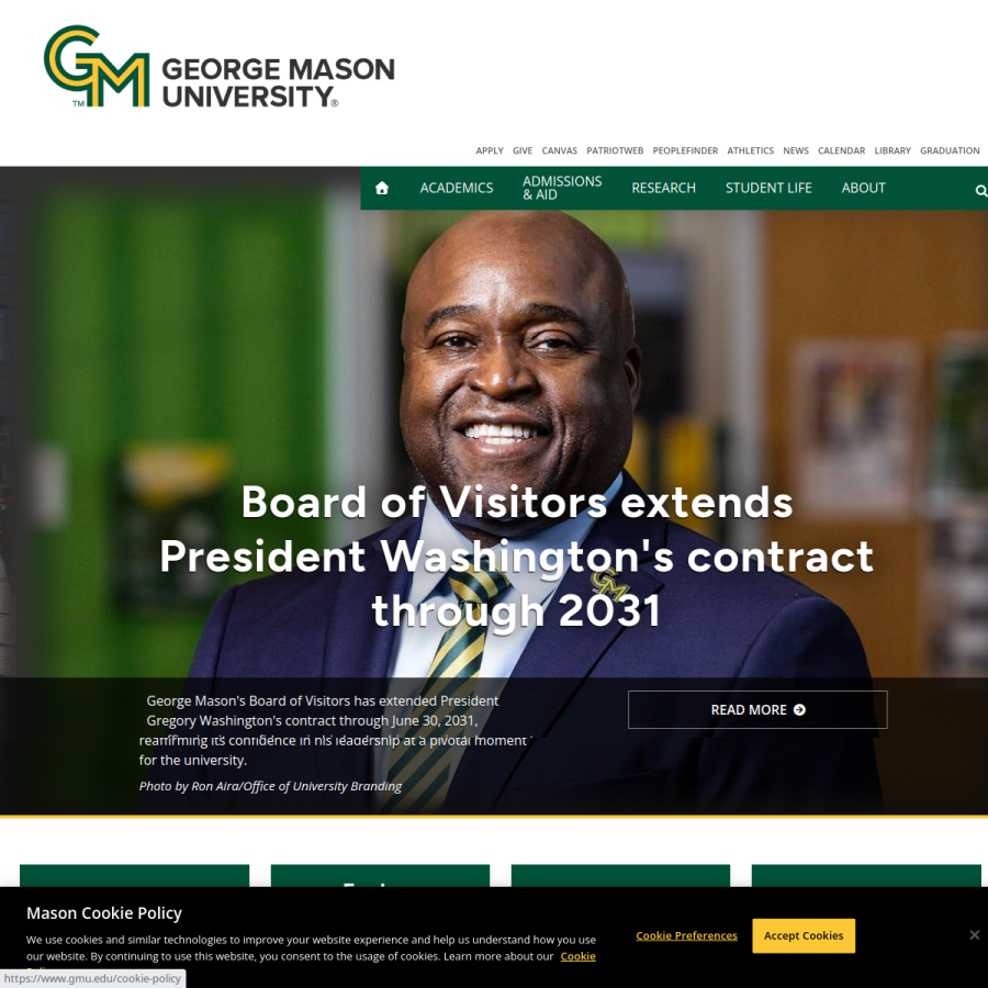 gmu.edu homepage screenshot