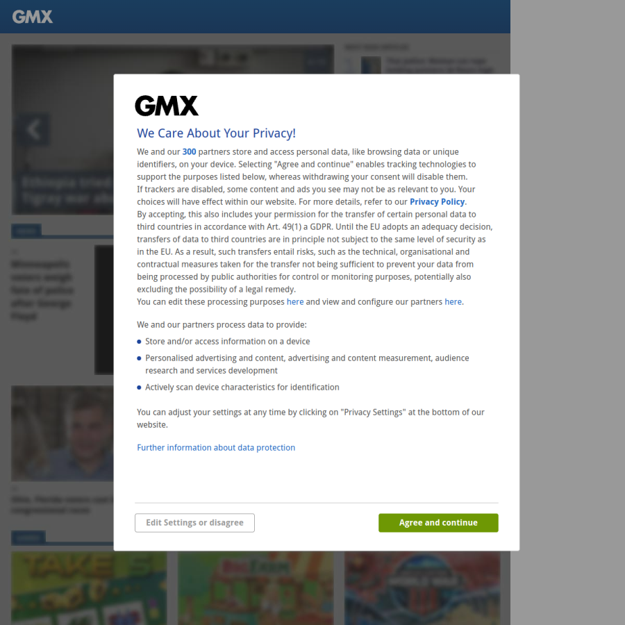 gmx.com homepage screenshot