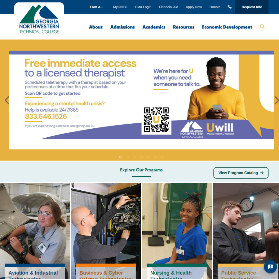 gntc.edu homepage screenshot