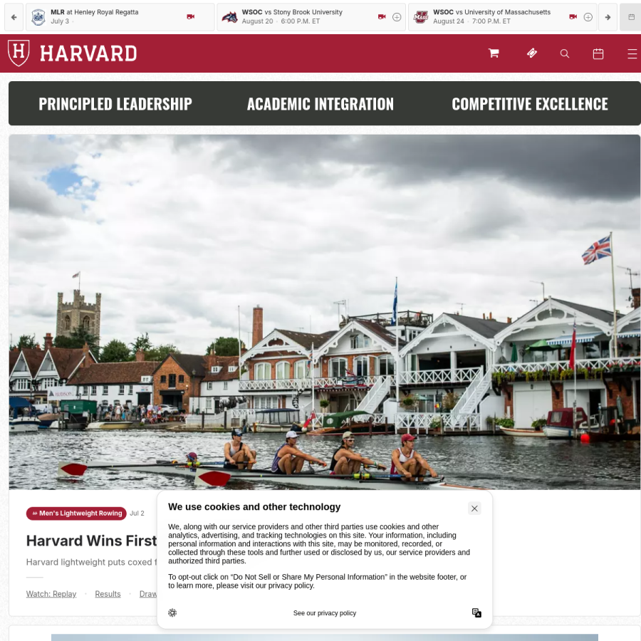 gocrimson.com homepage screenshot