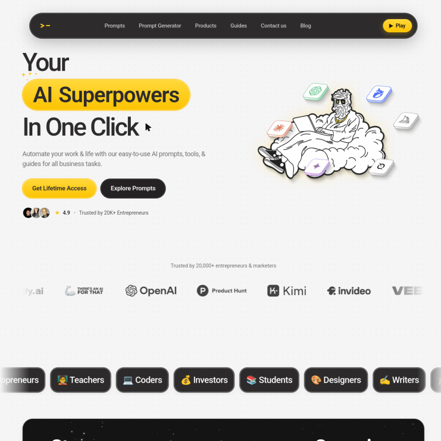 godofprompt.ai homepage screenshot