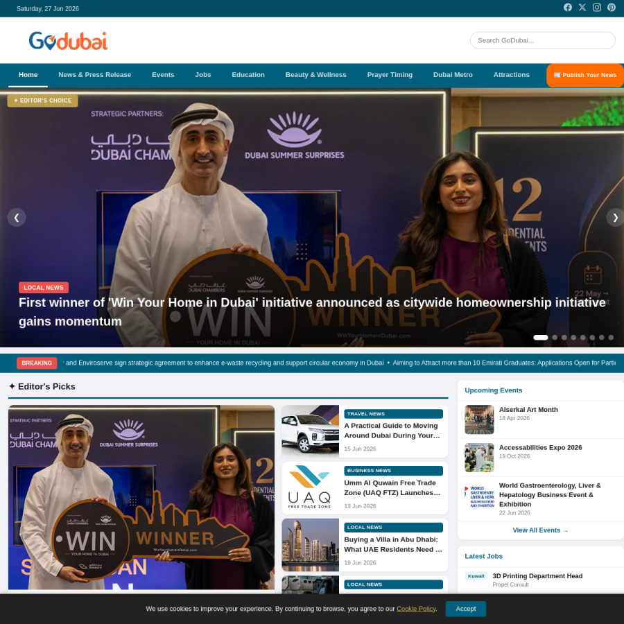 godubai.com homepage screenshot