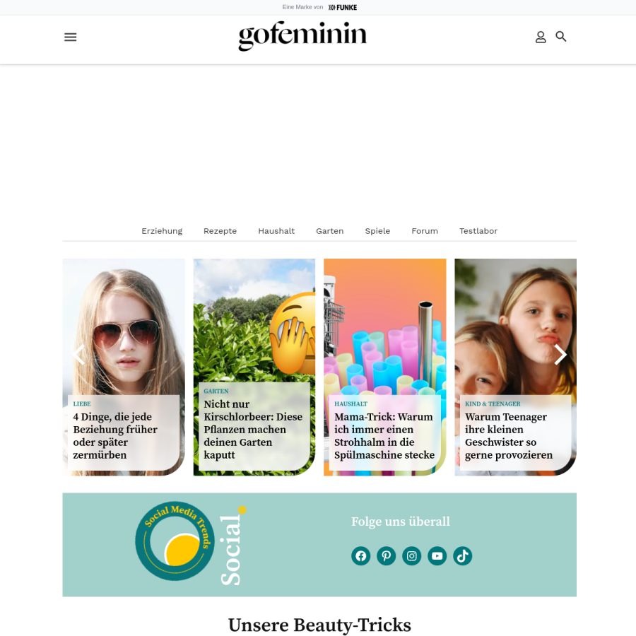gofeminin.de homepage screenshot