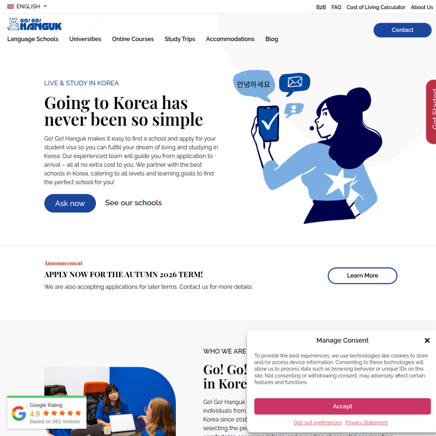 gogohanguk.com homepage screenshot