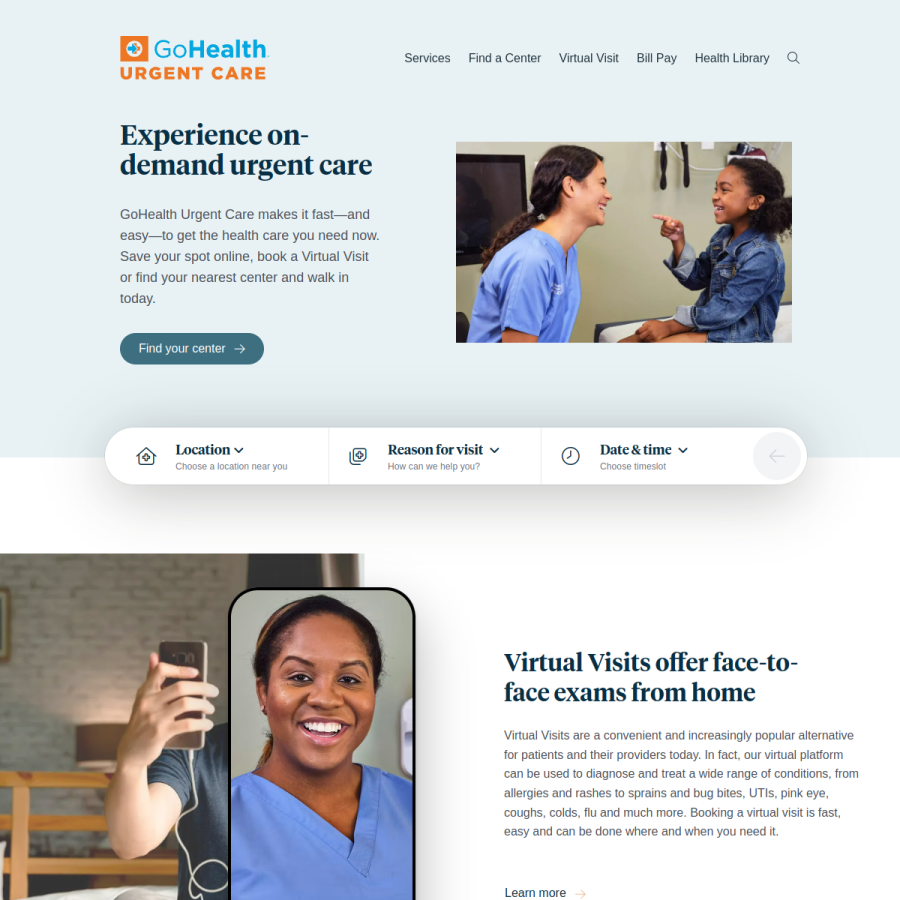 gohealthuc.com homepage screenshot