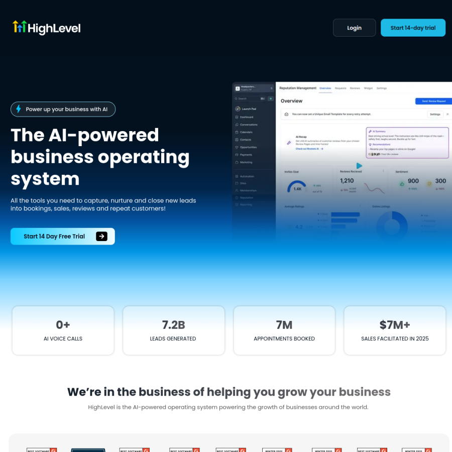 gohighlevel.com homepage screenshot