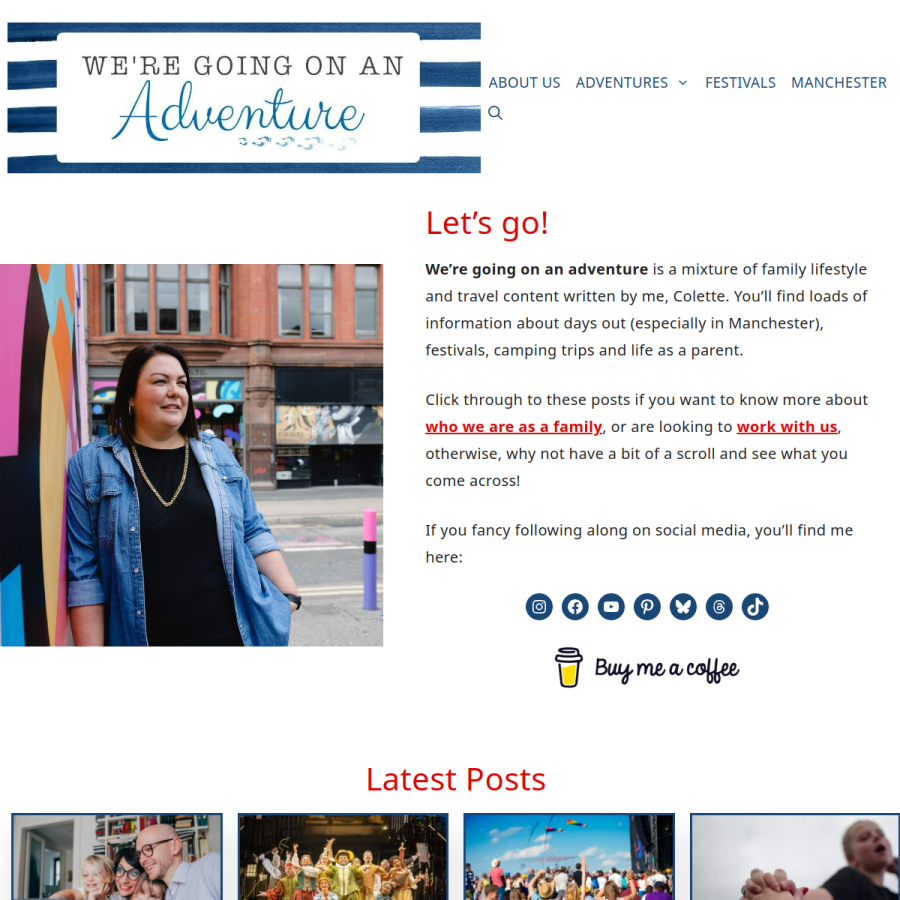 goingonanadventure.co.uk homepage screenshot