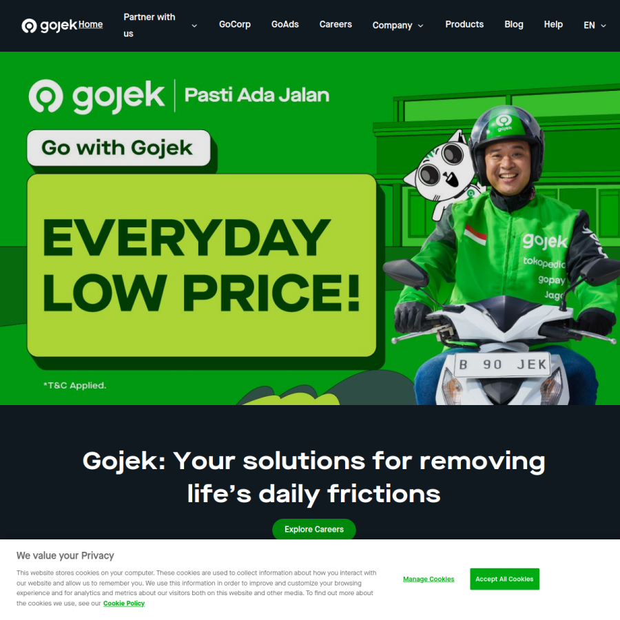 gojek.com homepage screenshot