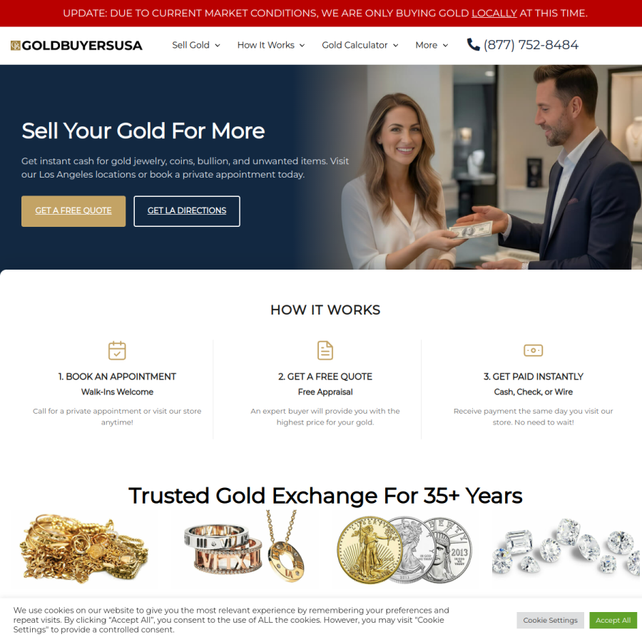 goldbuyersusa.com homepage screenshot