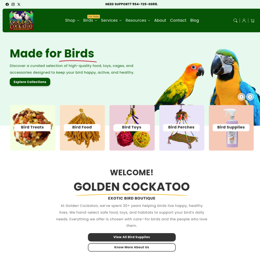 goldencockatoo.com homepage screenshot