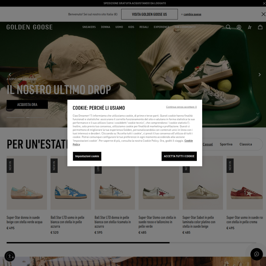 goldengoose.com homepage screenshot