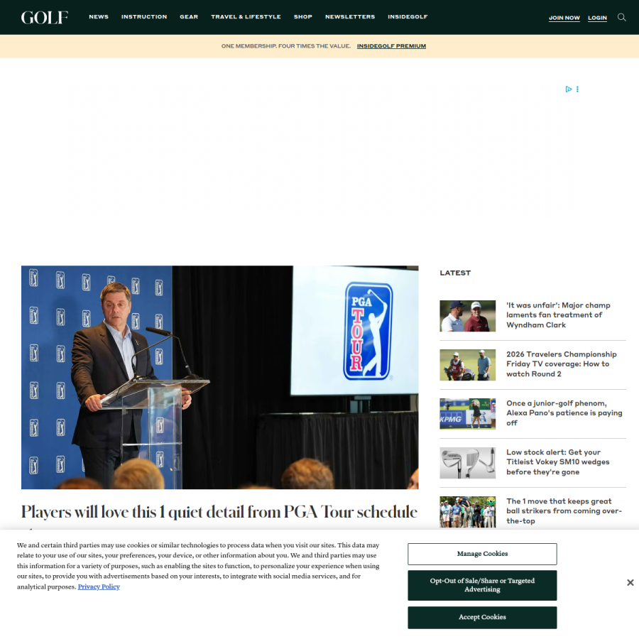 golf.com homepage screenshot