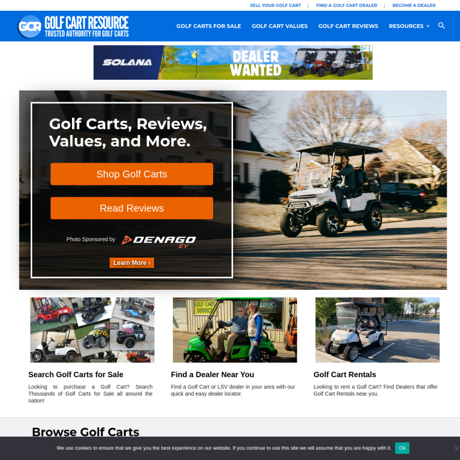 golfcartresource.com homepage screenshot