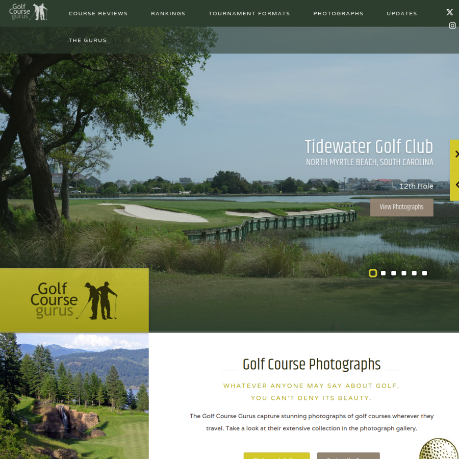 golfcoursegurus.com homepage screenshot