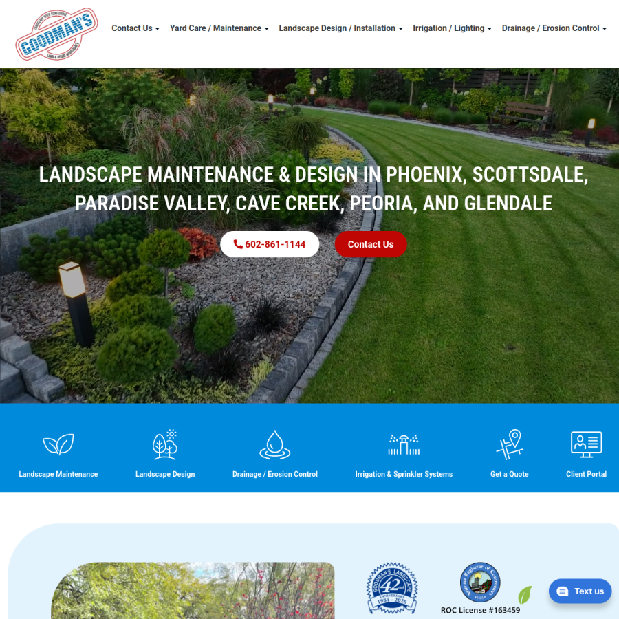 goodmanslandscape.com homepage screenshot