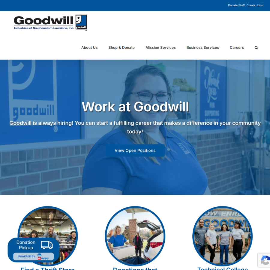 goodwillno.org homepage screenshot