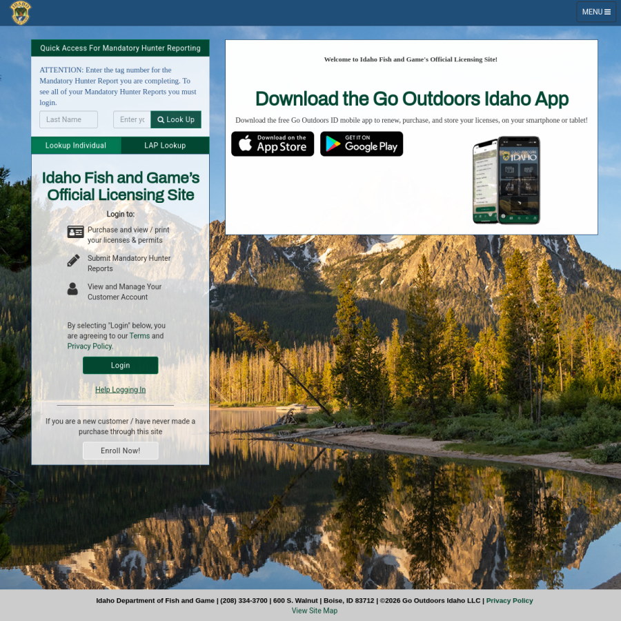 gooutdoorsidaho.com homepage screenshot