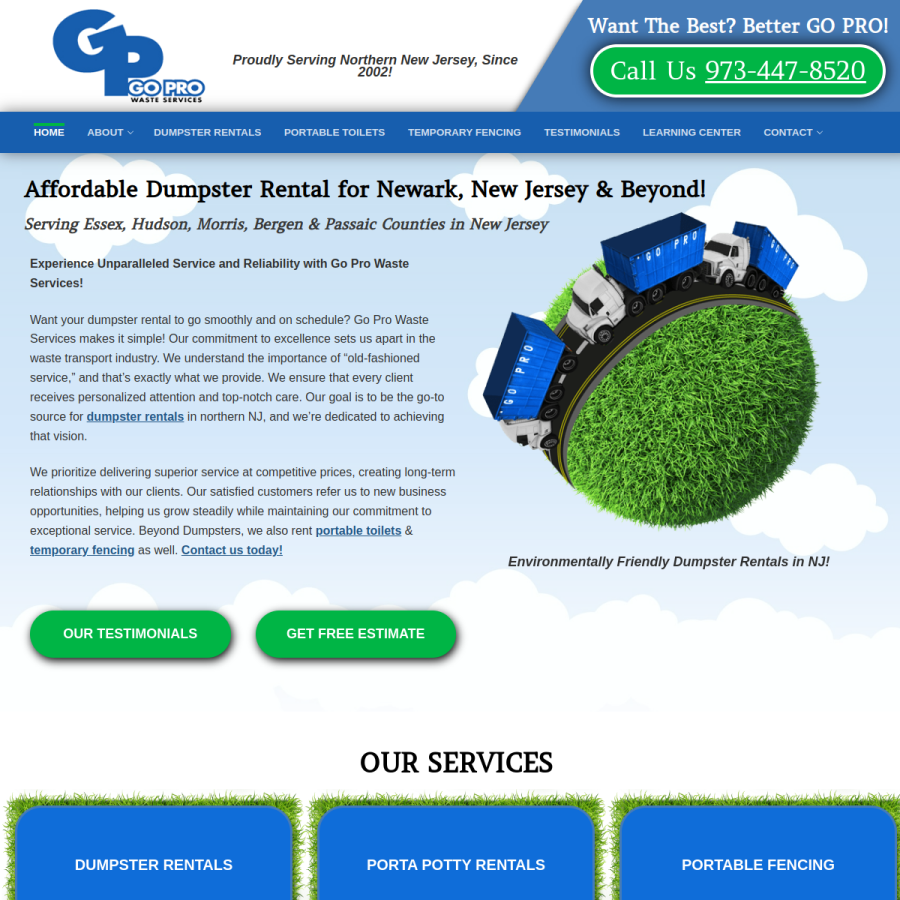 goprowaste.com homepage screenshot