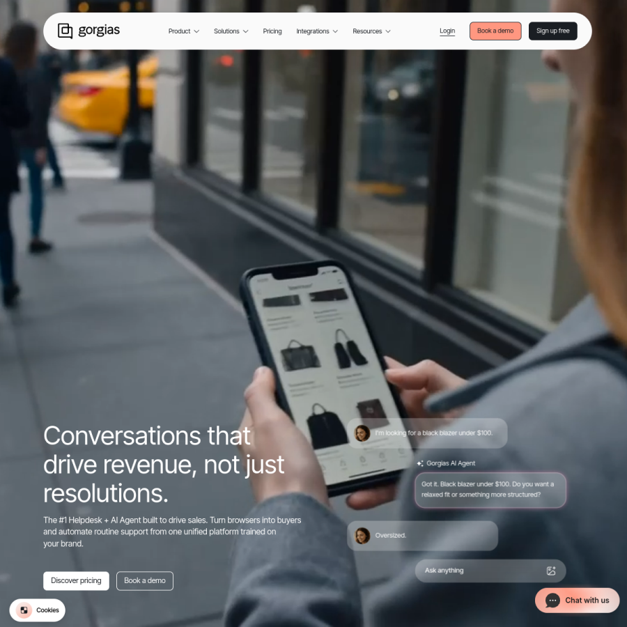 gorgias.com homepage screenshot