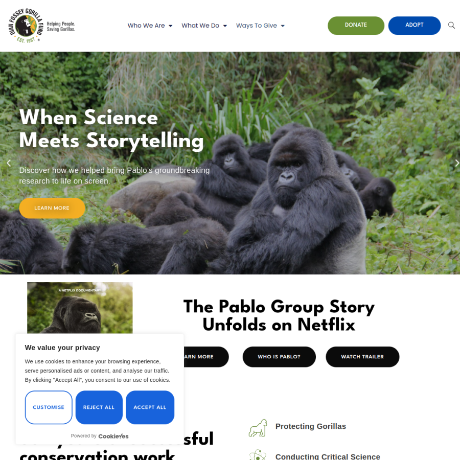gorillafund.org homepage screenshot