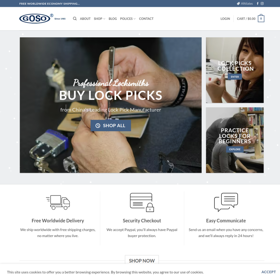 gosolockpicks.com homepage screenshot
