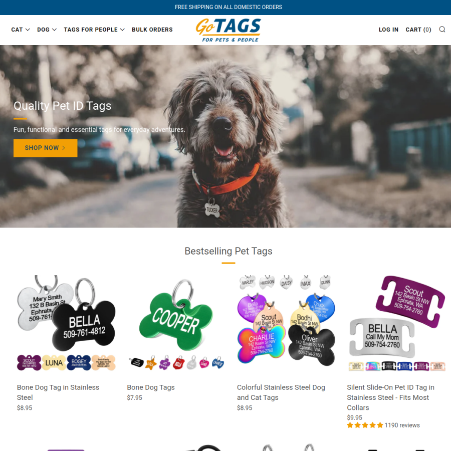 gotags.com homepage screenshot