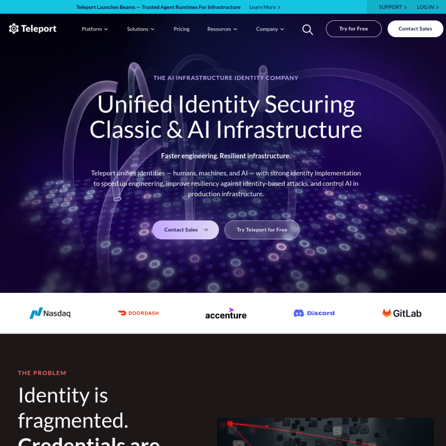goteleport.com homepage screenshot