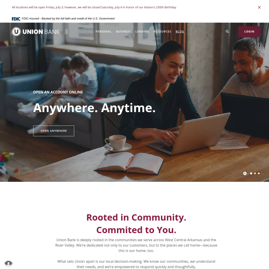 gounion.bank homepage screenshot