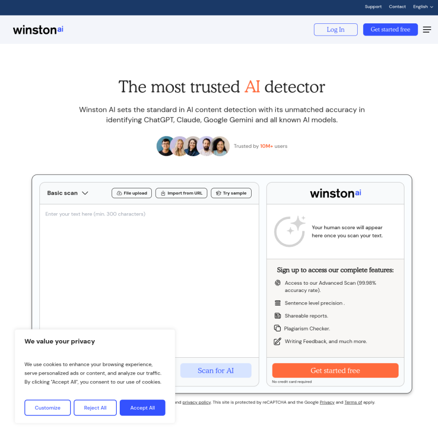 gowinston.ai homepage screenshot