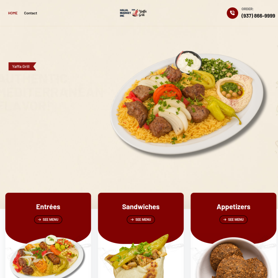 goyaffagrill.com homepage screenshot