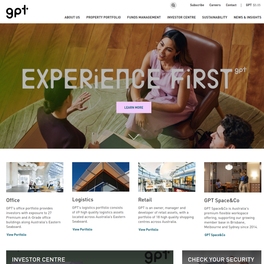 gpt.com.au homepage screenshot